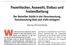 Feuerlöscher, Auswahl, Einbau und Instandhaltung