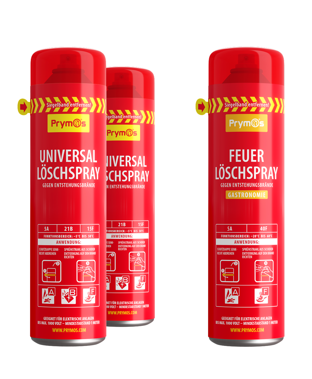Prymos Feuerlöschspray-Paket (3-teilig)  "Haushalt + Grill"