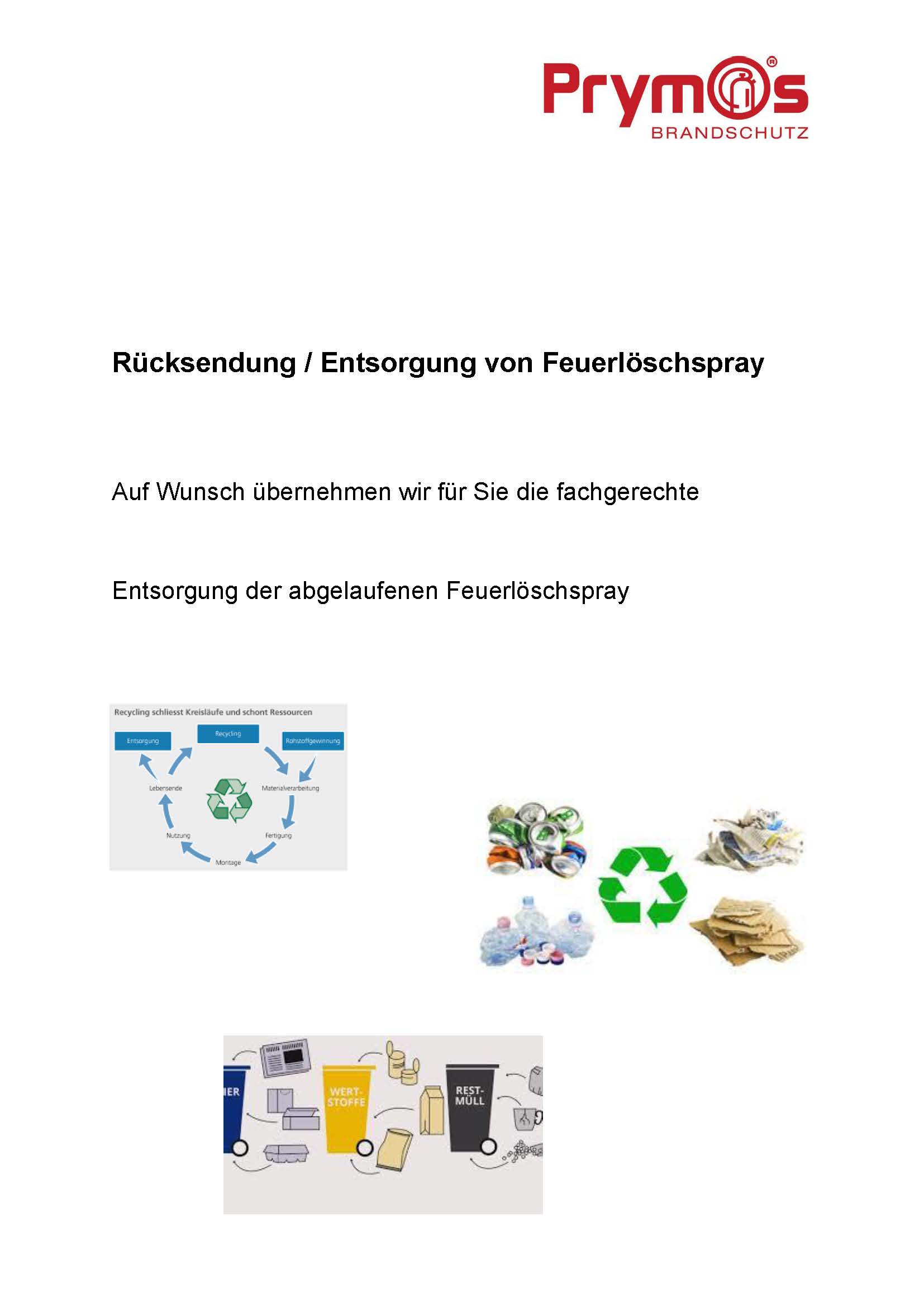 Rücksendung / Entsorgung von Feuerlöschspray Rücksendung / Entsorgung von Feuerlöschspray